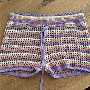 House of Harlow x Revolve Multicolor Crochet Knit Shorts sz XS